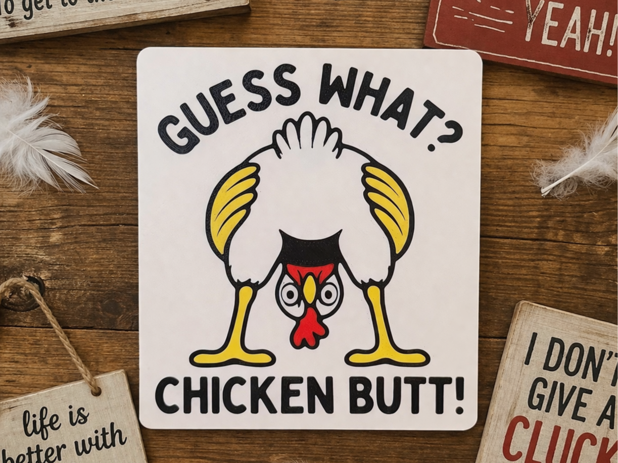 Guess What? Chicken Butt! magnet / dispenser face