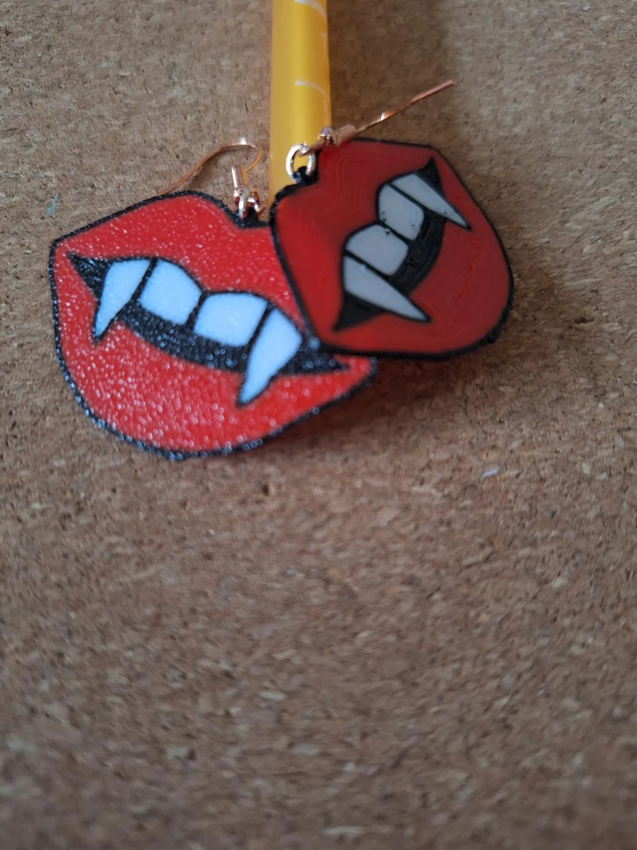 Vampire Lips Earrings - Bloody Bite view 3