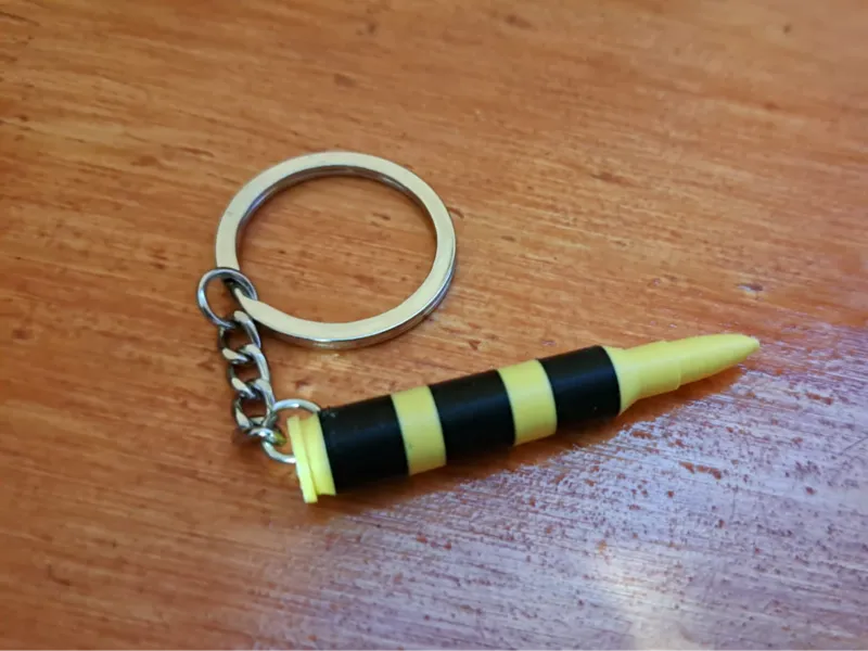 Rust explosive ammo keychain