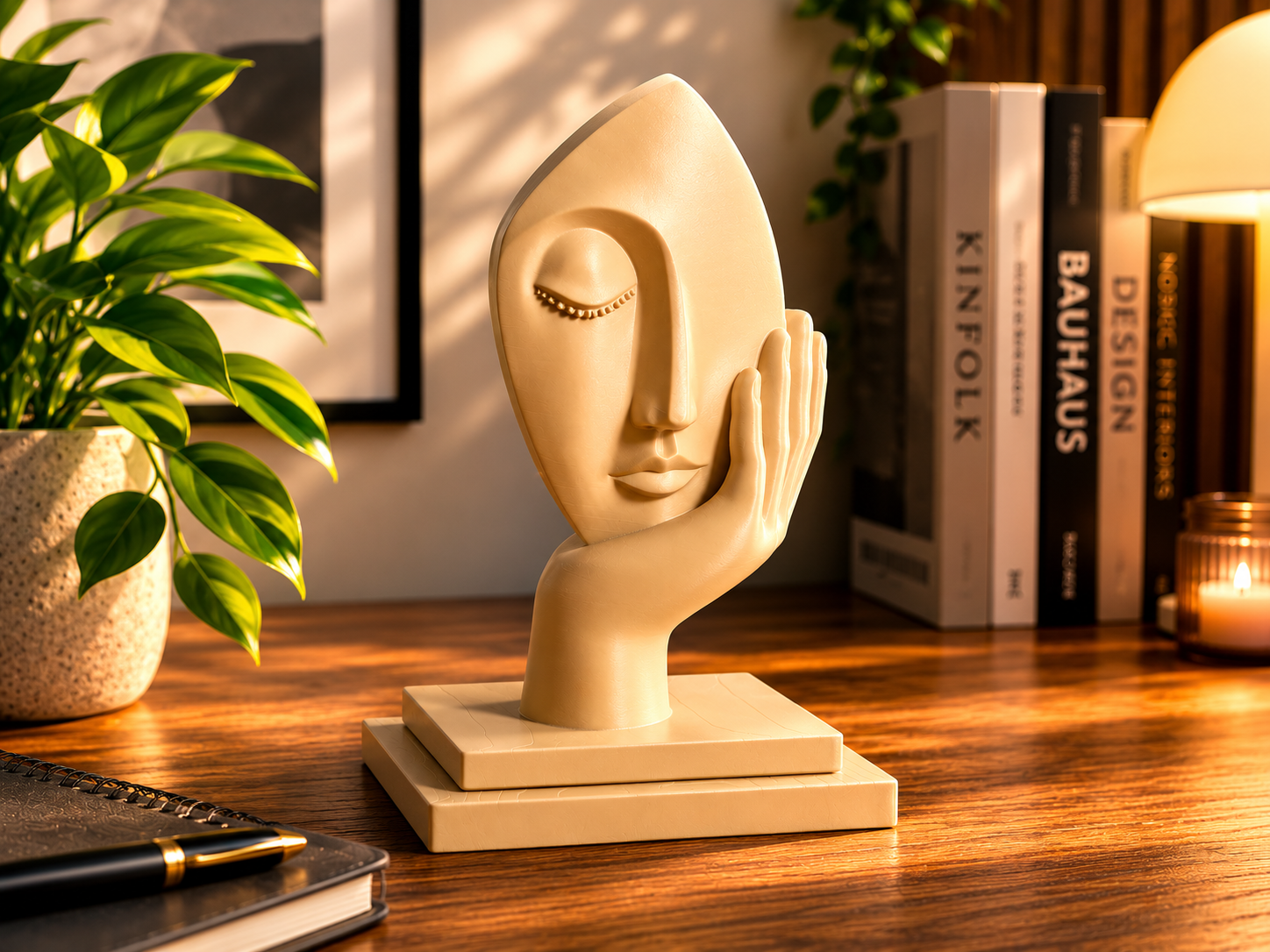 Two Faced Art Statue