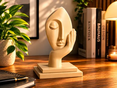 Two Faced Art Statue