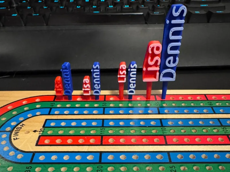 Cribbage Pegs with Names