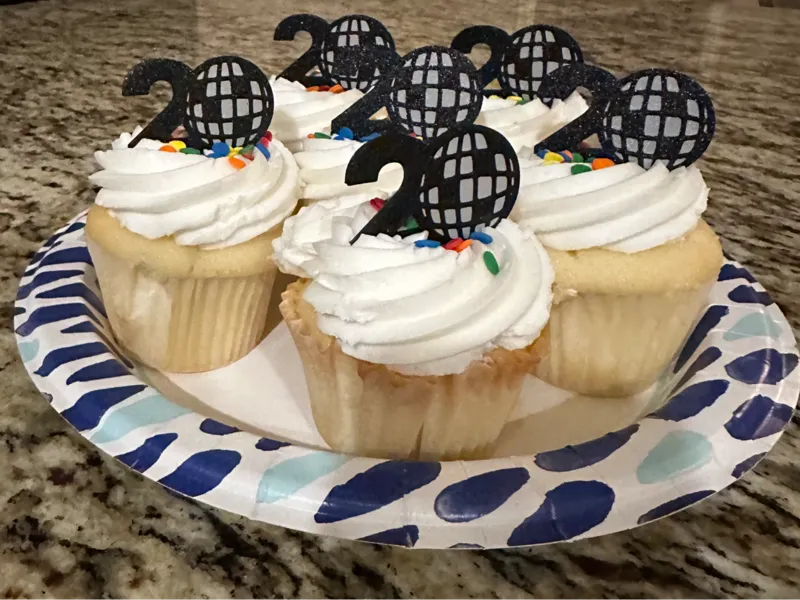 20 Disco Ball Cupcake Topper