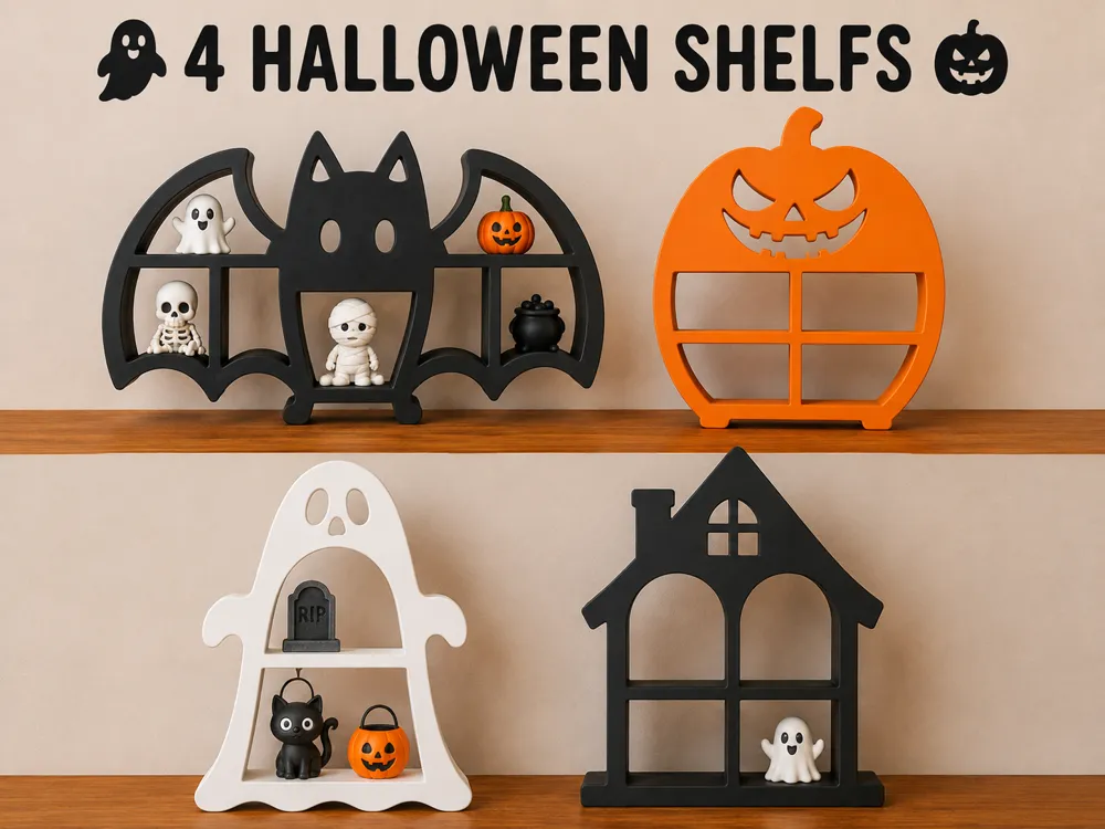 4 fun Halloween Shelfs - Free 3D Print Model - MakerWorld