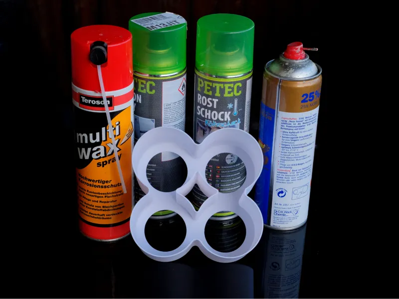 Halter für 4/6/8 Spraydosen 56 mm und 66 mm