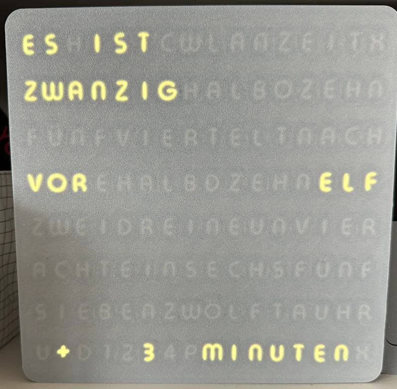 Wordclock Wortuhr german+english, RGB 16x16 Matrix