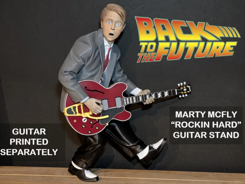 Marty McFly "Rockin Hard" Statue guitar stand