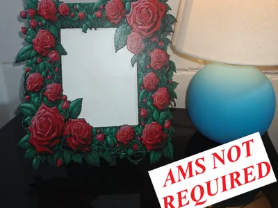 Roses Floral Photo Frame & Stand / Swappable frame