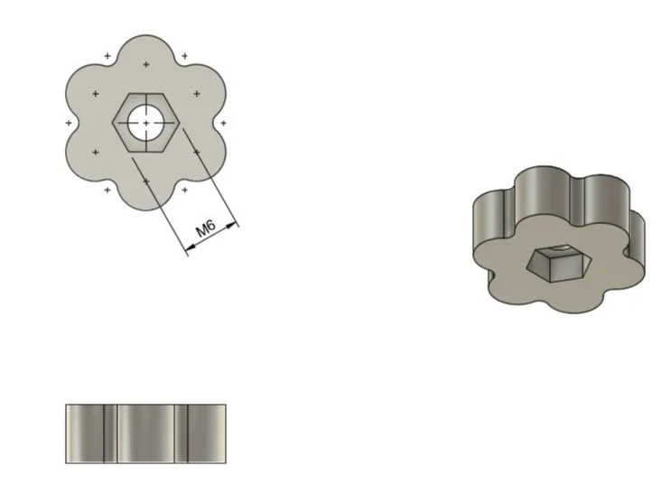 Knob for M6 nut