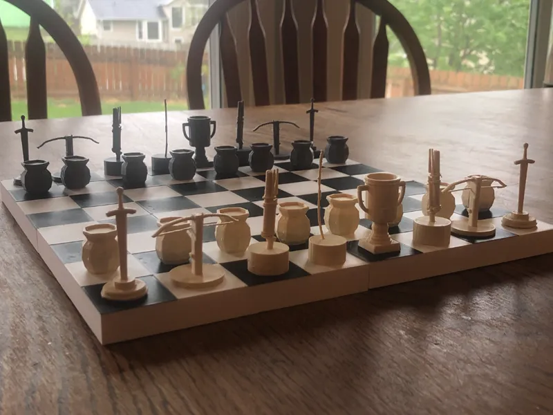 Recroom chess set with Board