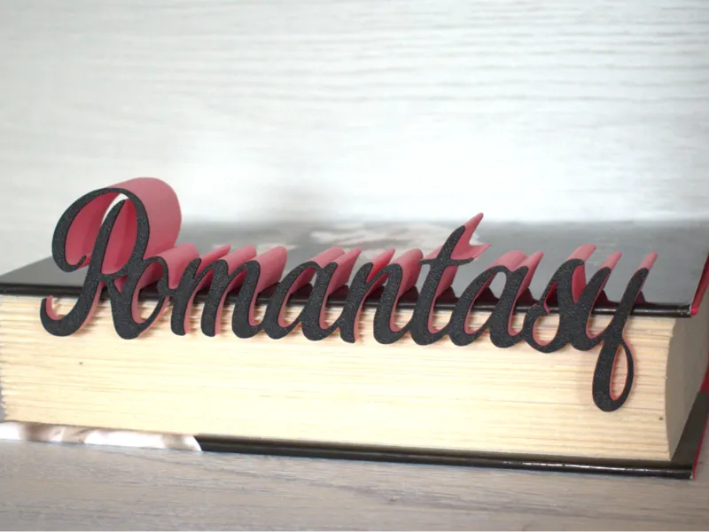 Romantasy sign with shelf lip