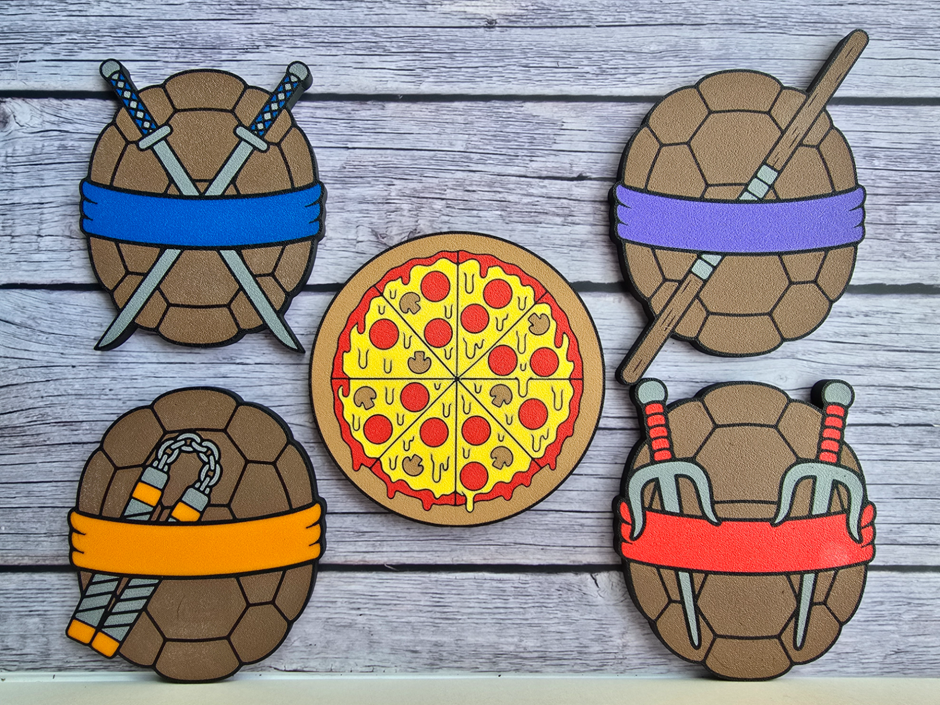 Ninja Turtle Shell Coasters + Magnets