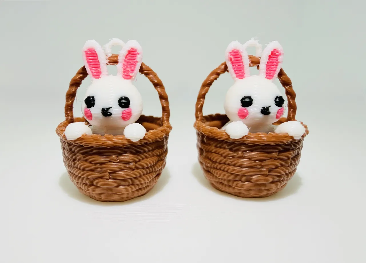 Cute Bunny Basket Earrings (Easter) view 2