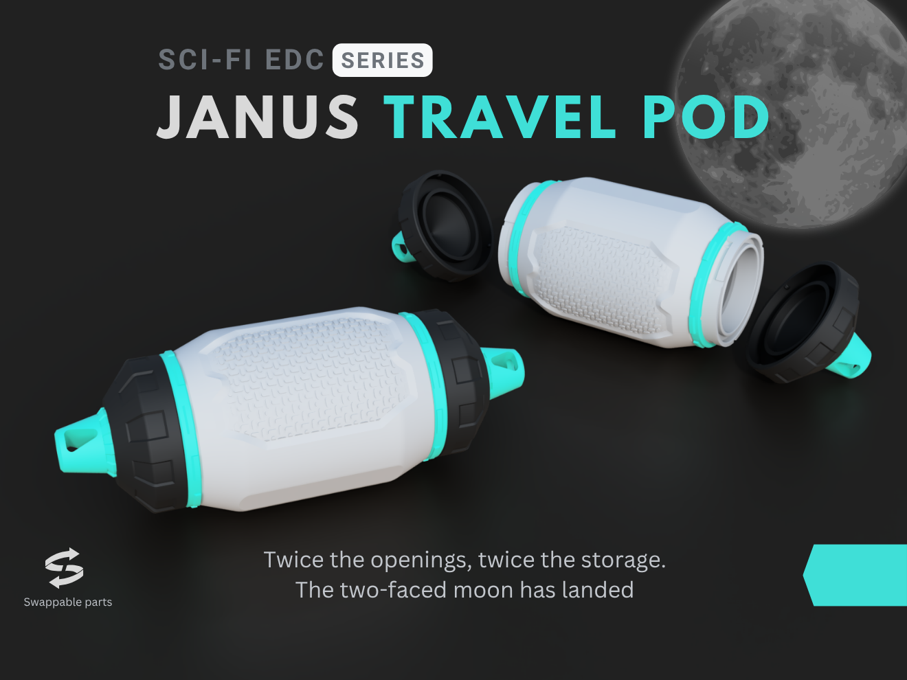 Janus Travel Pod - Dual Opening EDC Container