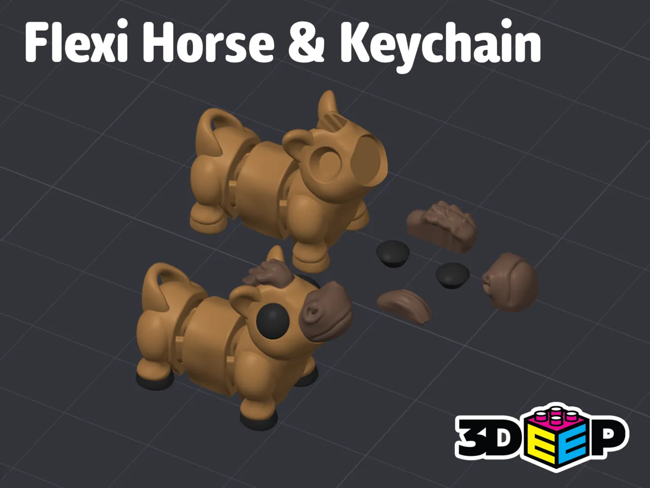 Flexi Horse & Keychain - No Supports view 2