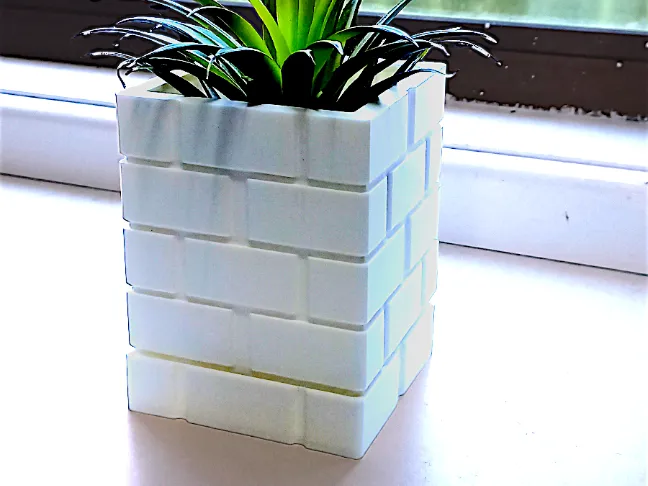 brick pot planter with tray