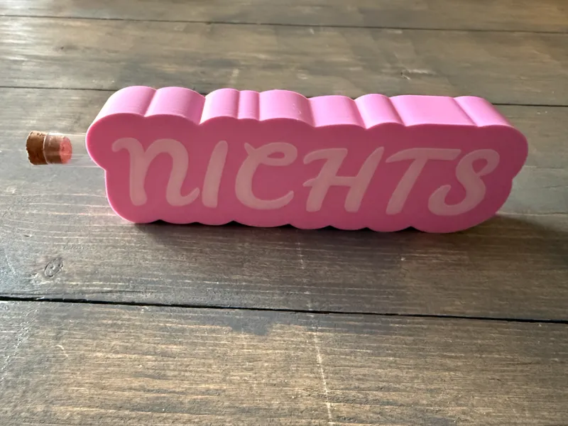 Nichts Schriftzug mit Loch für Reagenzglas