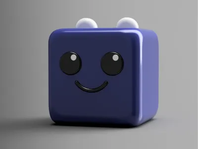Cute Cube Pencil Topper - Minimal Desk Toy
