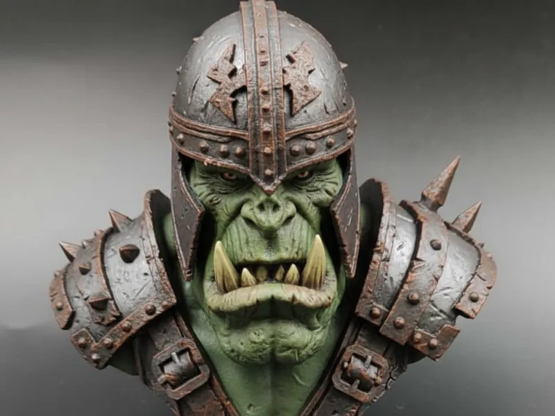 Fantasy Orc Warrior Bust - High Detail Sculpture
