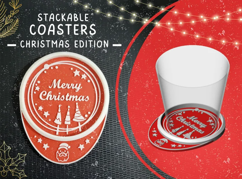 S.C. - Stackable Coasters - Santa