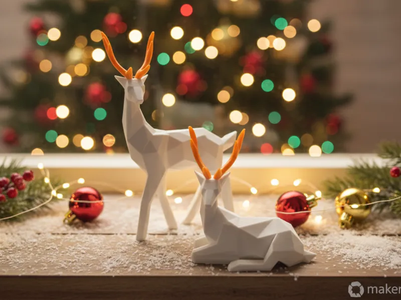 Elegant low-poly deer