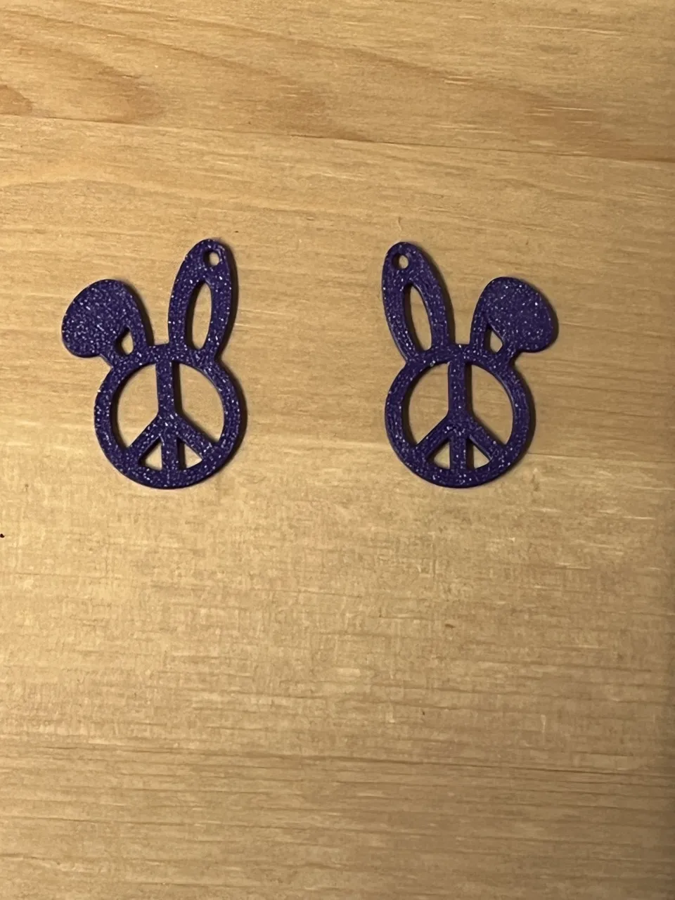 peace rabbit earrings view 2