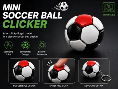 Mini Soccer Ball Clicker Keyring