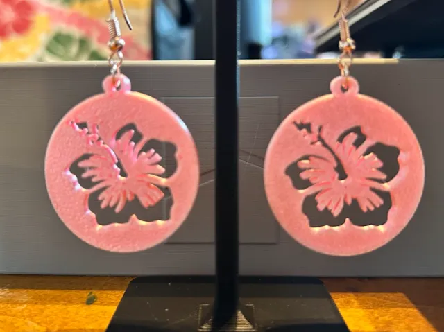 Hibiscus Flower Earrings