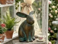Miniature Bronze Rabbit Sculpture