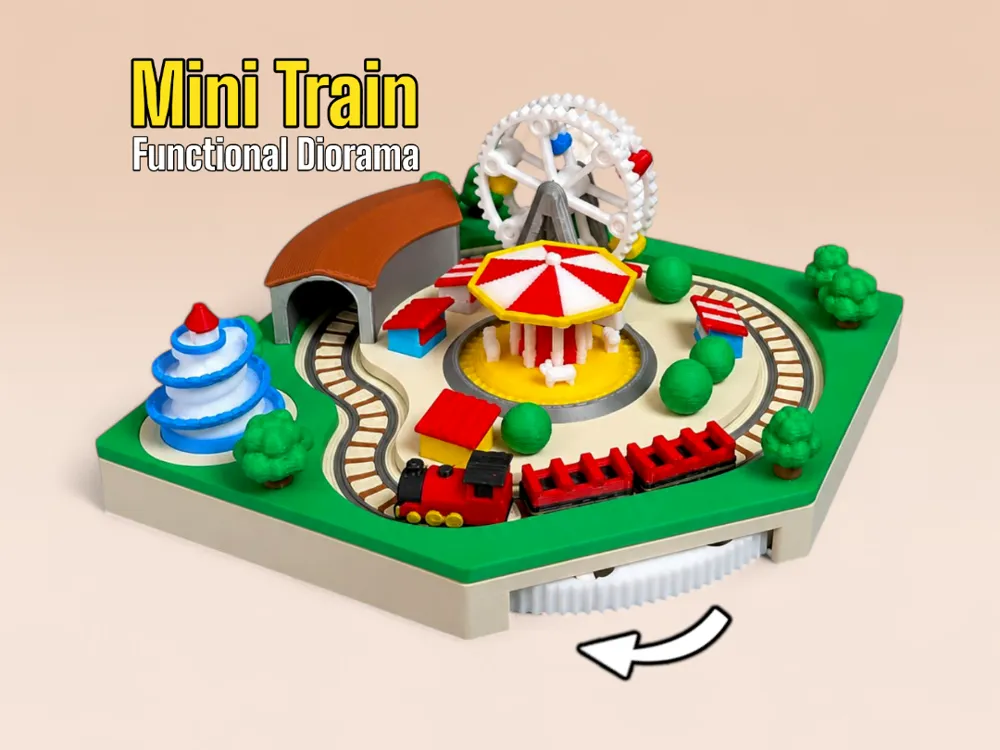 Escenografía en miniatura: Mini Train - Functional Amusement Park. Referencia del modelo original.