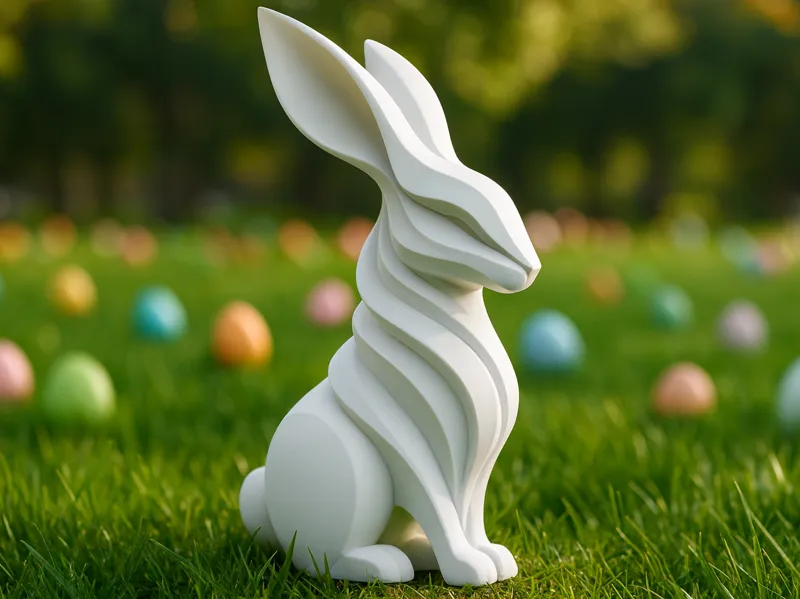 Moderner Osterhase  - Hasenskulptur