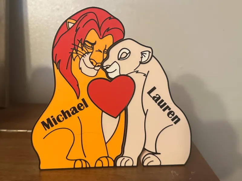 Lion King Personalized Family Couple Puzzle