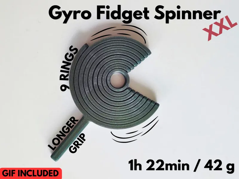 Gyro Fidget Spinner XXL (Print in Place)