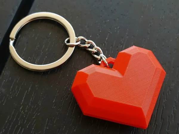 Porte-clés cœur low poly