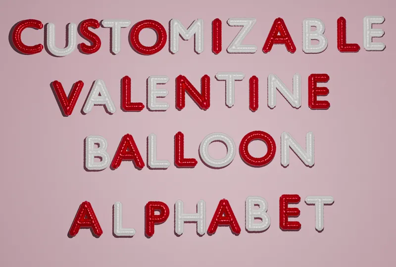 Customizable Valentine Balloon/Pillowy Alphabet