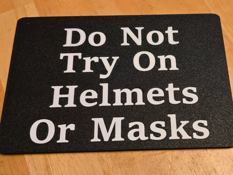 do not try on sign