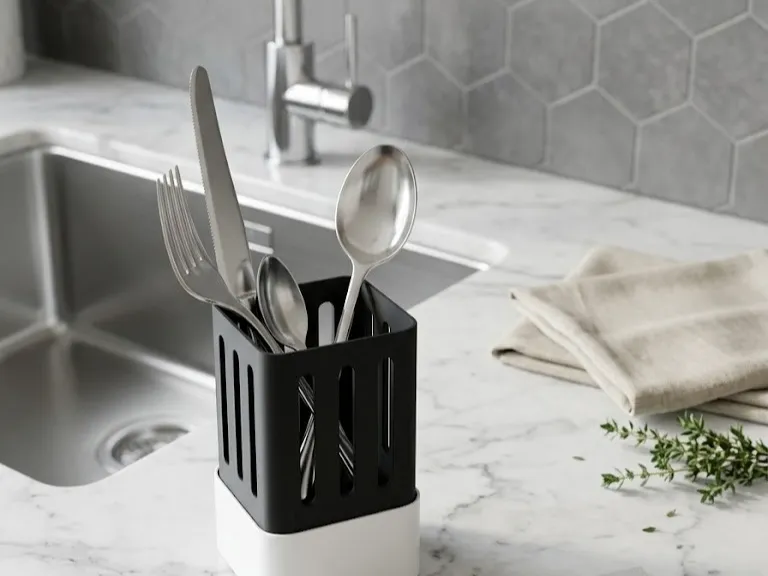 Minimalist 2-Piece Cutlery Drainer