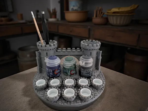 Palette de peinture pour figurines en forme de château