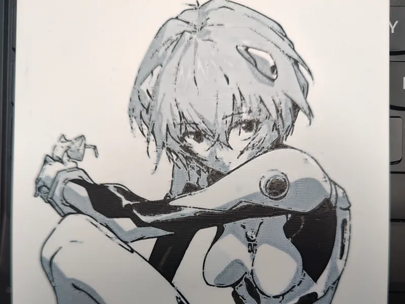 凌波丽 黑白双面版画