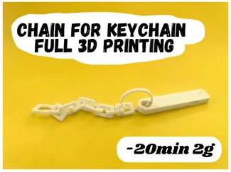 Chain for keychain full 3d printing