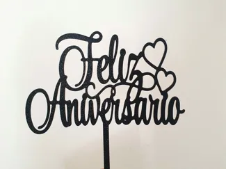 Cake Topper Feliz Aniversario