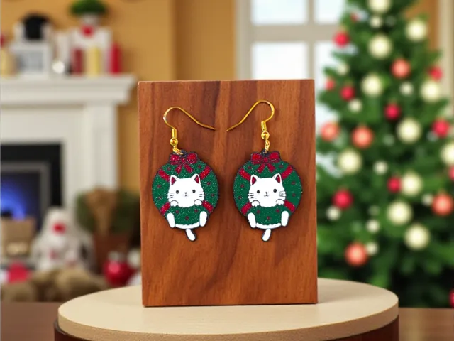 Cat in the wreath earrings