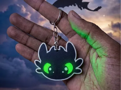 Keychain - Toothless Night Fury And Light Fury
