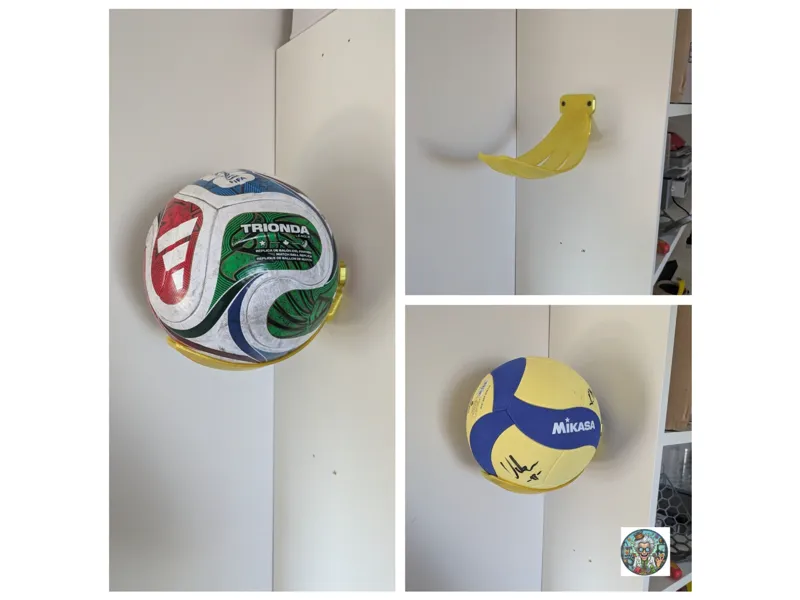 Wall Ball Holder — "Banana Style"