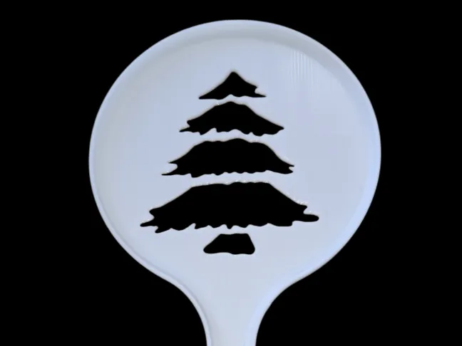 Coffee decoration stencil with a CHRISTMAS TREE 