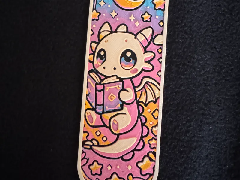 Bookmark Reading Dragon Kawaii