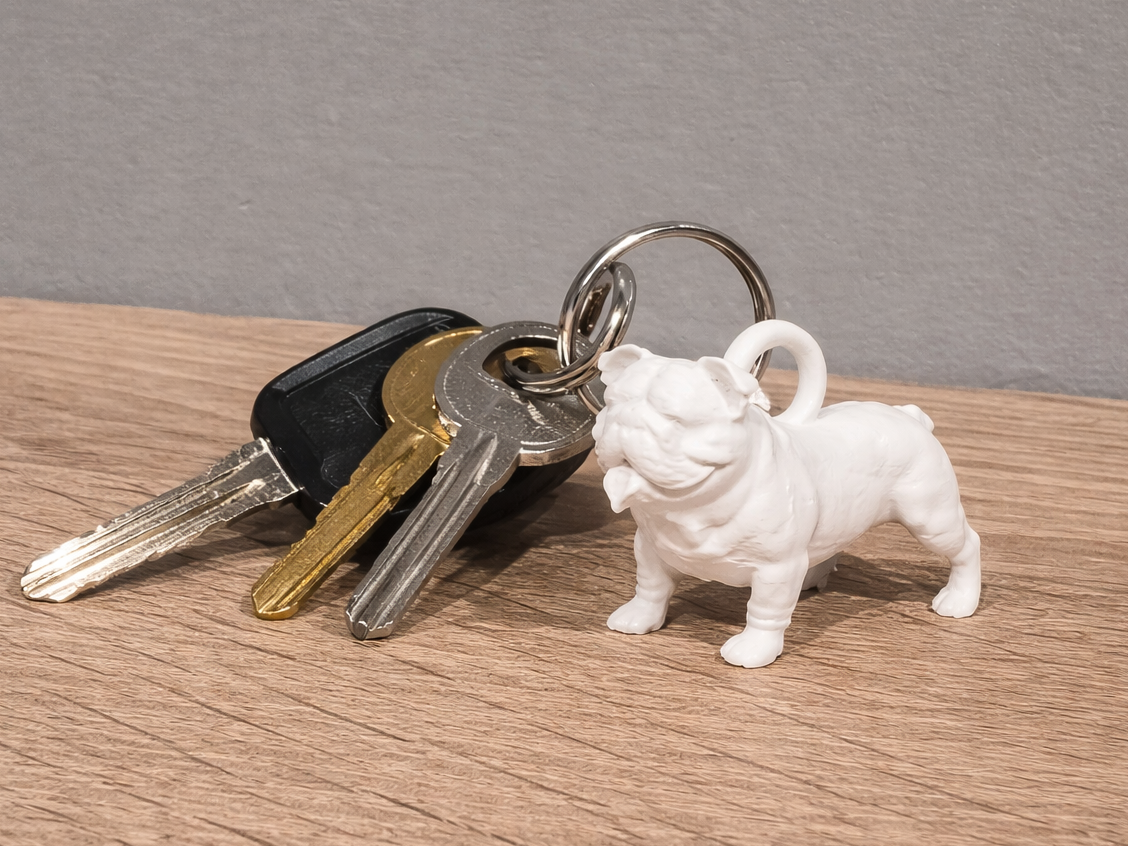 Mini English Bulldog - Keychain - animal - Dog 