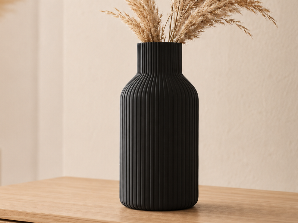 Organic Japandi Ribbed Vase | Vol. 92