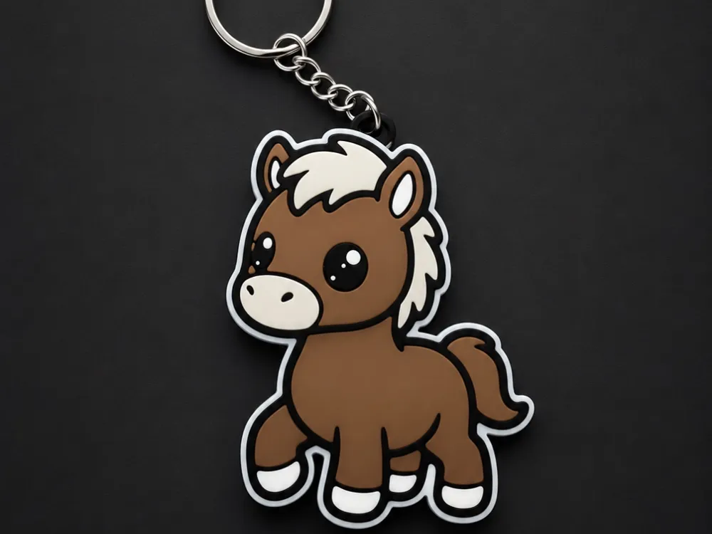 Llavero: adorable horse keychain. Referencia del modelo original.