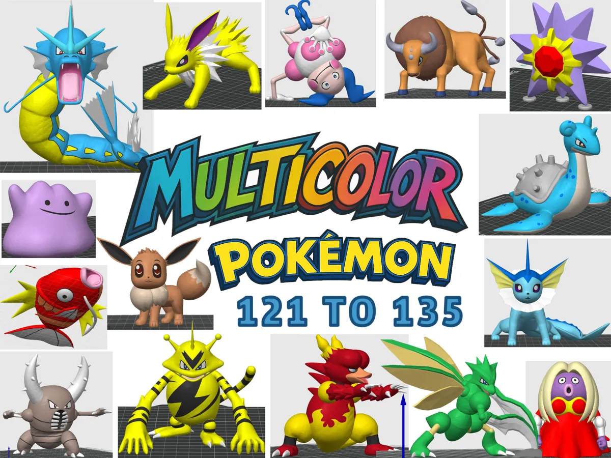 Multicolor Pokemon 121 to 135 (Gen 1) - Free 3D Print Model - MakerWorld